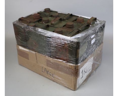 8 x ex Army green metal petrol cans 