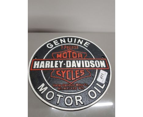 CAST METAL HARLEY DAVIDSON SIGN