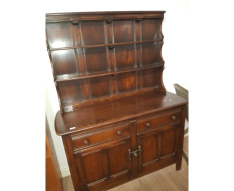 ERCOL DARKWOOD WELSH DRESSER 2 DRAWER OVER 2 DOOR