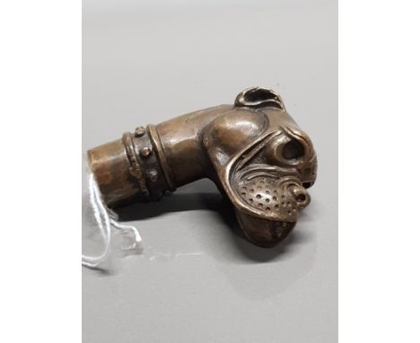 BRASS BOXER DOG WALKING STICK HANDLE