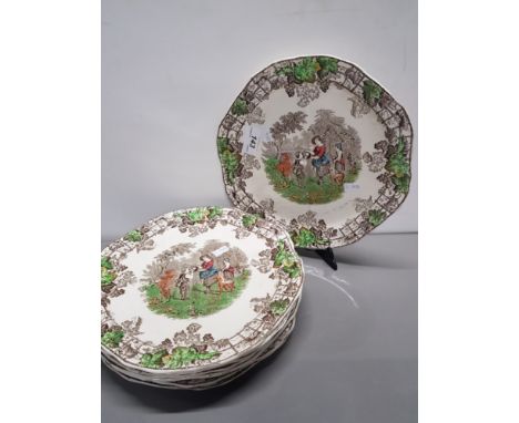 8 COPELAND SPODE GRILL PLATES IN THE COPELAND BYRON PATTERN