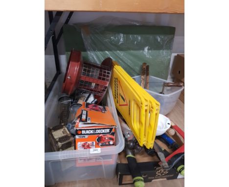 ASSORTMENT OF TOOLS INC CHISELS SAWS BLACK AND DECKER 720W SANDER ETC