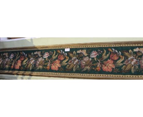 A beadwork possible 19th century tapestry panel in slender gilt frame.
