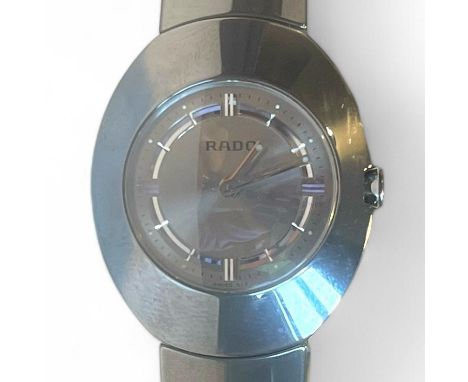 A Rado Ovation ladies wristwatch in ceramic and titanium. Case measurements approximately 3cm x 2.5cm. Model number 153.0495.