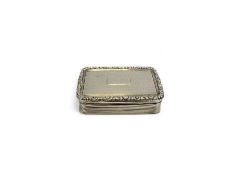 A George III silver sectional vinaigrette, by Nathaniel Mills, the engine turned top centered with a vacant rectangular carto