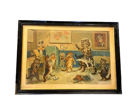 After Louis Wain (1860-1939) "The Naughty Puss" Coloured Print 69cm x 45cm (image size)