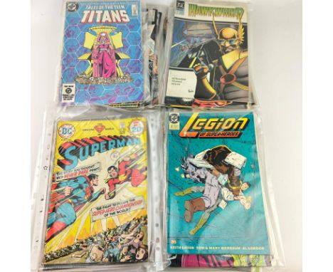 Collection of 43 DC comics including Superman, Tales of the Teen, Titans, Atari Force &amp; Hawk World etc
