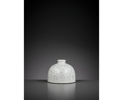 A GUAN-TYPE GLAZED WATERPOT, TAIBAI ZUN, LATER QING TO REPUBLICChina, c. 1850-1949. Of classic form with rounded sides rising