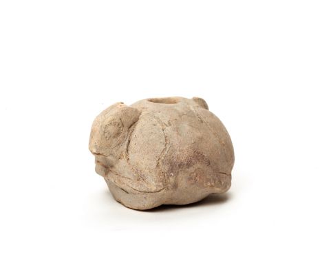 ANGKOR PERIOD KHMER CERAMIC ZOOMORPHIC VESSEL - 12th/13th CENTURYKhmer Empire, Angkor Period - 12th to 13th century. Zoomorph