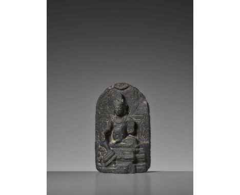 A SCHIST STELE OF BODHISATTVA AVALOKITESHVARA, PALA PERIODNortheastern India, 10th- 12th century. Avalokiteshvara is depicted