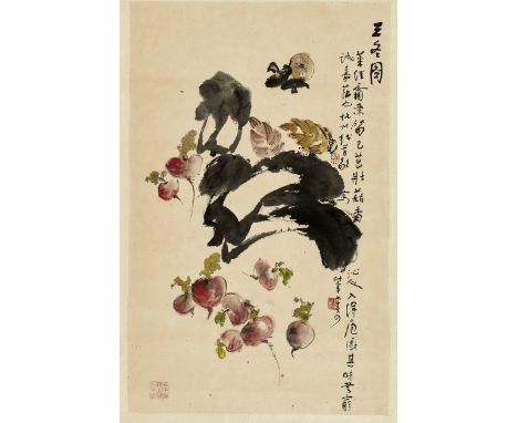 QIAN XUEJING: A HANGING SCROLL PAINTING, 20TH CENTURYChina, 20th century. By Qian Xuejing (dates unknown). Depicting 'sandong
