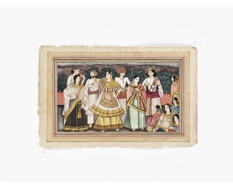 A FINE INDIAN COMPANY SCHOOL PAINTING OF MUSICIANSIndia, Patna, late 19th century to 1920. Finely painted with watercolors, i