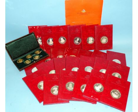 The Birmingham Mint, a set of twenty-four silver 'Discovery in Silver' medallions in protective holder, plus a duplicate meda