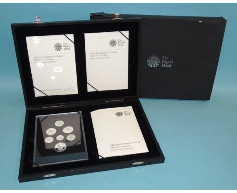 Royal Mint, a cased 2008 United Kingdom Coinage Emblems of Britain Silver Proof Collection, in original packaging. 