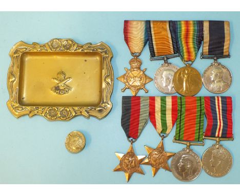 A family group of eight medals: WWI group of four medals awarded to K8817 Charles William Thompson RN: 1914-15 Star, British 