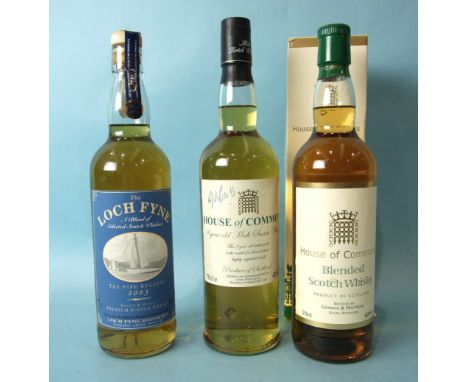 House of Commons Blended Scotch Whisky, 70cl, 40% vol, bottler Gordon Macphail, in cardboard carton, another bottled by James