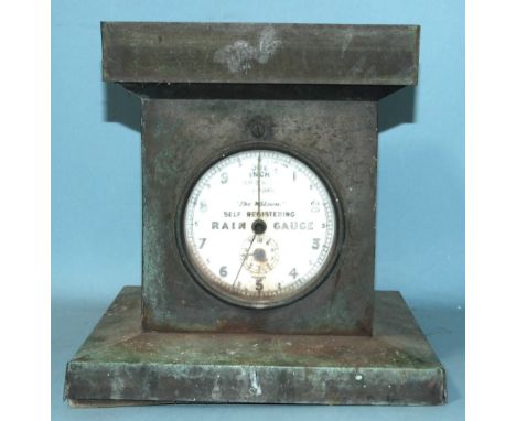"The Wilson" Self-registering Rain Gauge, the white ceramic dial calibrated in inches, with subsidiary dial for 1/10s and ins