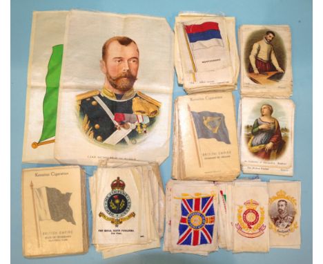 A collection of various silk cigarette cards, including E&amp;W Anstie 'King George V', 'Queen Mary' flags, (small, x29), 'Re
