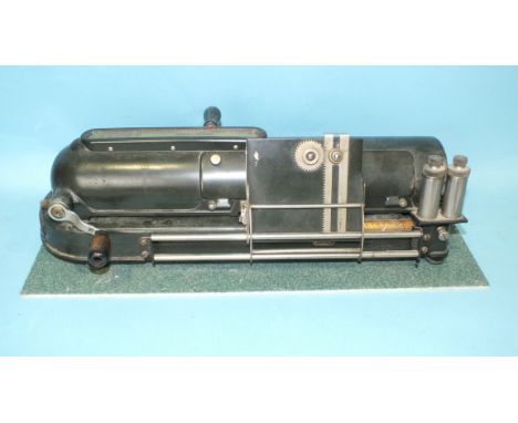 A Halsby &amp; Co. Protectograph cheque-writing machine no.1028138, 42cm long. 