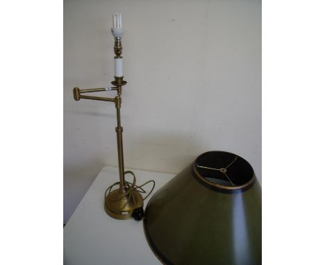 Quality metal adjustable arm desk lamp with large shade 