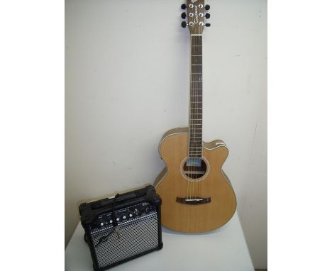 Discovery Tanglewood Model DBT SFCE PW 6 string semi acoustic guitar with Gear For Music Z156 15w Amp 