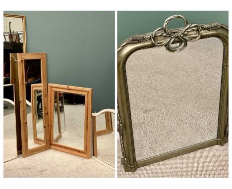 MIRROR ASSORTMENT - to include a tall dressing mirror, 190 x 67cms, a decorative wall mirror with silver painted frame having