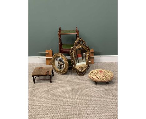 VINTAGE &amp; LATER OCCASIONAL FURNITURE PARCEL - to include a reproduction mahogany whatnot, 86cms H, 38cms W, 38cms D, two 