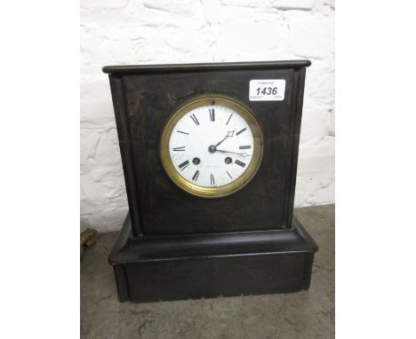Leroy Paris, ebonised wooden two train mantel clock (a/f)