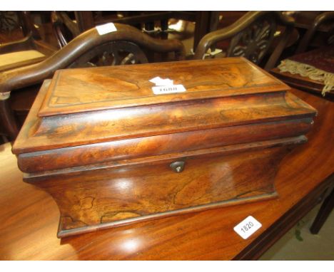 19th Century rosewood sarcophagus shaped tea caddy (a/f)