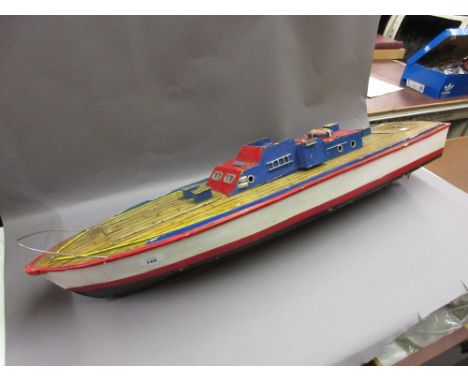 Scratch built model power boat with engine (a/f)