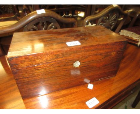 Victorian rosewood rectangular three division tea caddy