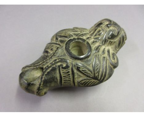 Carved soapstone oil lamp