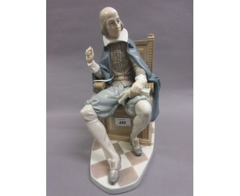 Lladro Limited Edition porcelain figure of Shakespeare seated in a chair (slight damage) with certificate