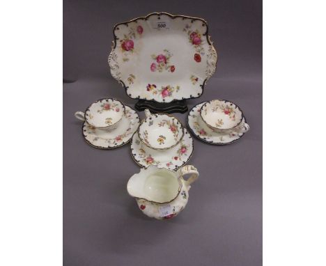 Cauldon twelve place setting floral decorated tea service