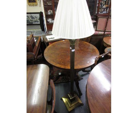 Brass Corinthian column lamp standard