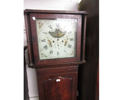 George III mahogany longcase clock, the square painted dial with Arabic and Roman numerals inscribed Wallier Bolton, with sub