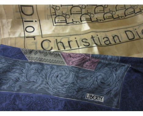 Liberty silk scarf and a Christian Dior silk scarf