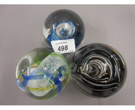 Three various Caithness glass paperweights