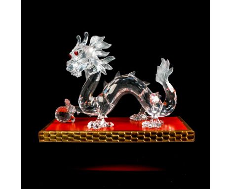 The second from the Fabulous Creatures Trilogy. Clear crystal Chinese dragon with frosted crystal at the end of the tail and 