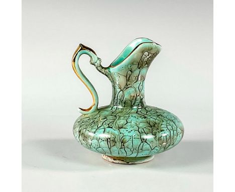 Turquoise toned with lustre finish &amp; branch patterning. With cornered tip handle.Holland on bottom. This item has no rese
