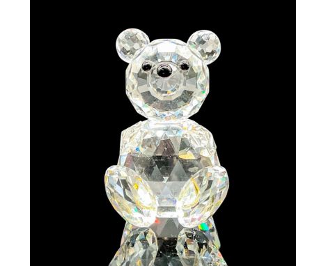 Lead crystal small size bear part of the Woodland Friends collection made with jet crystal eyes. Swarovski etched backstamp. 