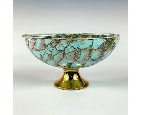 Turquoise with lustre finish and branch patterning. Gold toned rim.Hand Painted Delft Holland on bottom. This item has no res