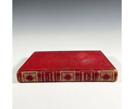 Double volume from Hetzel's French edition Aux Harpons with dark red cover, Voyages Extraordinaires by Jules Verne. It includ