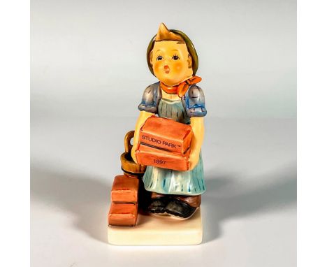 Hand painted in matte finish. Young boy carrying bricks. Studio Park backstamp. Goebel backstamp. This item has its original 