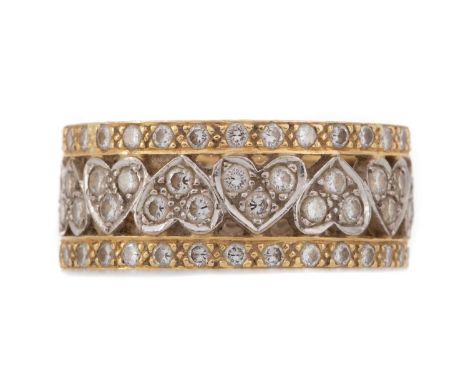 DIAMOND SET HEART MOTIF RING,set with round brilliant cut diamonds totalling approximately 2.00 carats, in eighteen carat gol