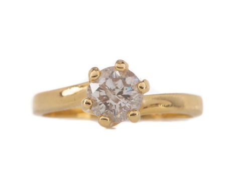 DIAMOND SOLITAIRE RING,the round brilliant cut diamond of approximately 0.83 carats, marked 750, size M, 4gCondition report: 