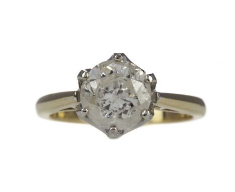 DIAMOND SOLITAIRE RING,the old cut diamond of approximately 2.60 carats, unmarked, size M 1/2, 5.3gCondition report: Generall