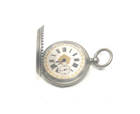 Antique silver full hunter case  pocket watch by robert roskell liverpool  the watch is ticking 