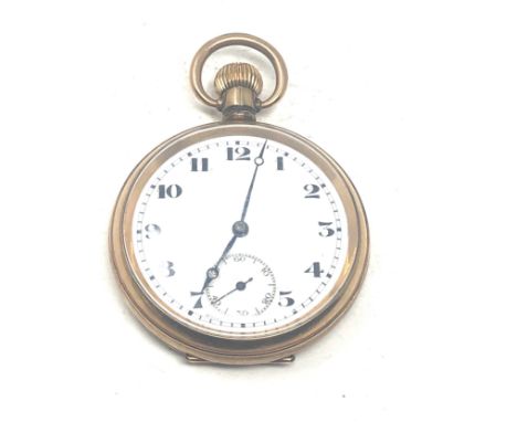 Antique gold plated open face pocket watch the watch is ticking 