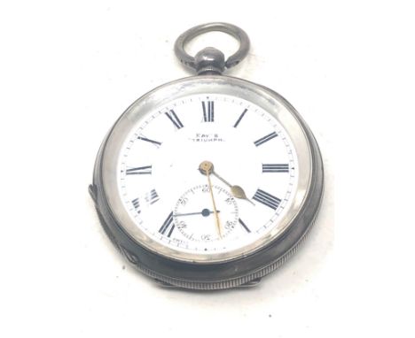 Antique Kays triumph silver open face pocket watch the watch is ticking 